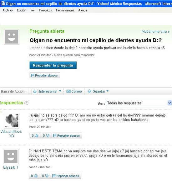 Las peores preguntas en Yahoo respuestas