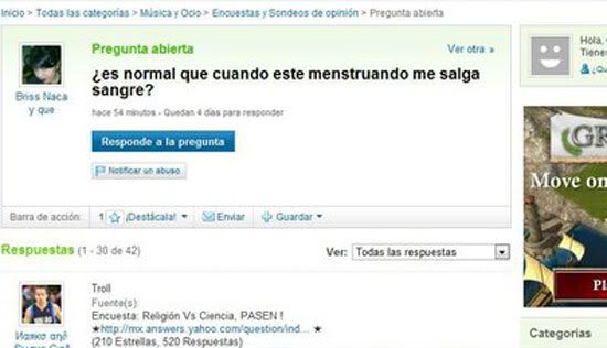 Las peores preguntas en Yahoo respuestas