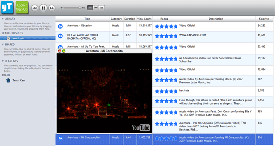 yTunes: Música de Youtube al estilo iTunes