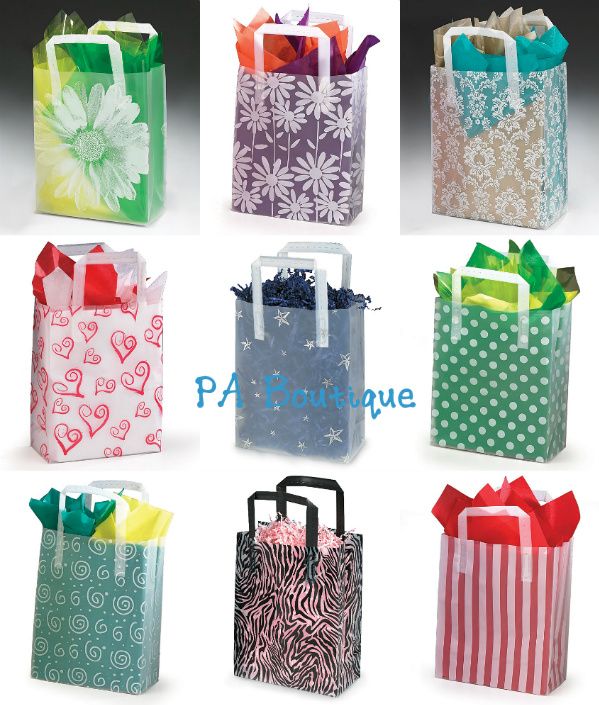 ... shows how colored tissue paper can give these bags a wonderful look