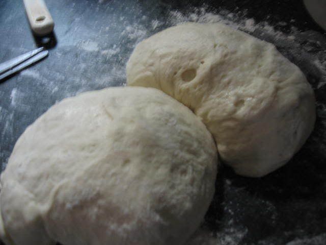 wild yeast dough ready to stretch