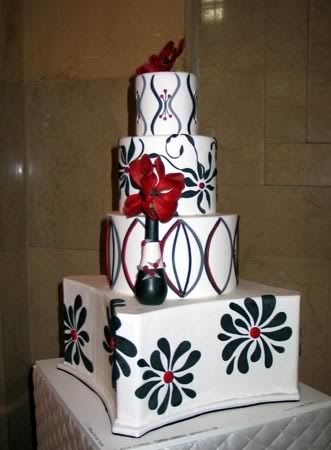 pictures of red black and white weddings