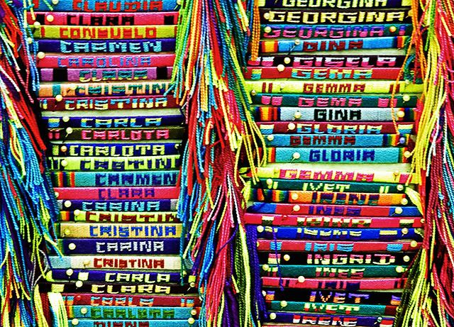 Street Market: Colorful Ribbons or Bracelets With Girl Names [enlarge]