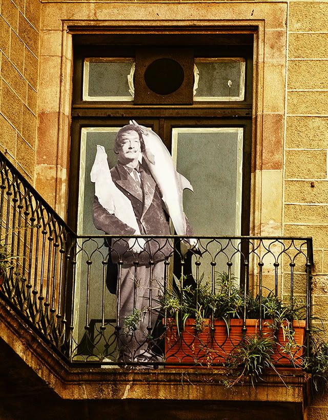 Dali Standing on Barcelona Balcony [enlarge]