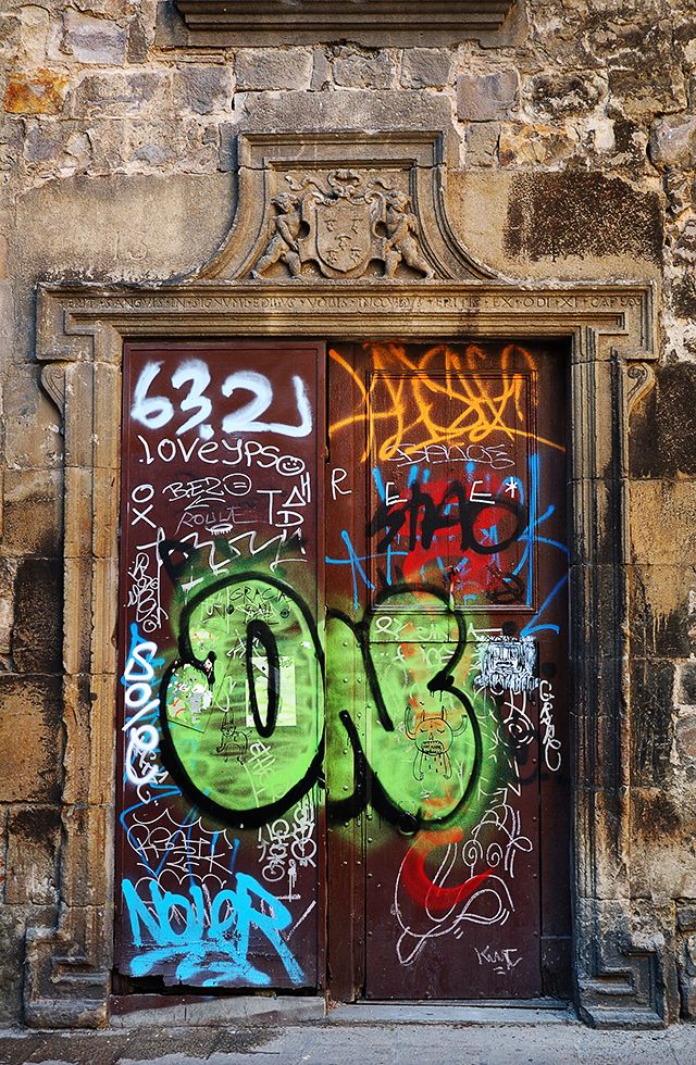 Graffiti on Ancient Door [enlarge]