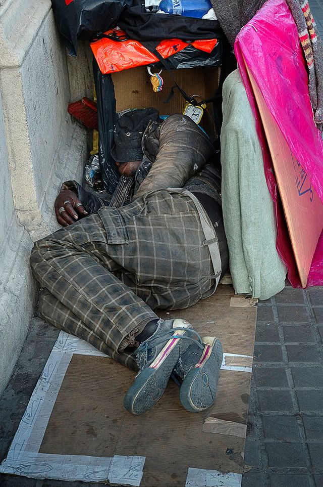 Homeless in Barcelona, Spain [enlarge]