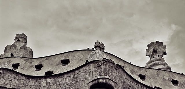 La Pedrera or Casa Mila by Gaudi at Paseo de Gracia, Barcelona [enlarge]