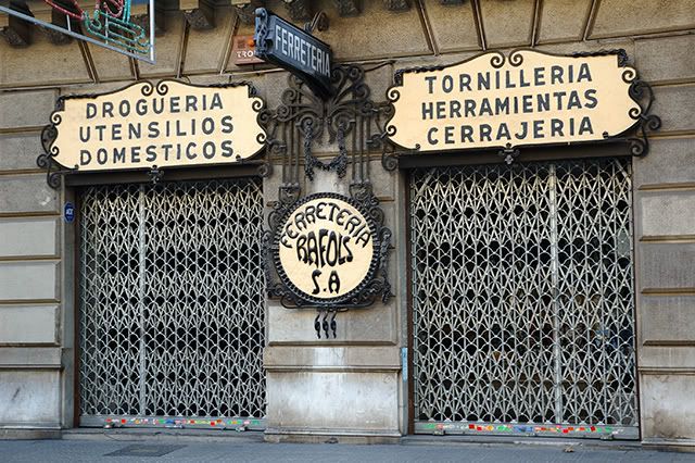 Modernist Hardware Store Front Door in Barcelona [enlarge]