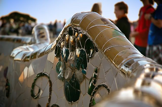 Serpentine Bench Detail at Park Guell, Barcelona, Spain [enlarge]