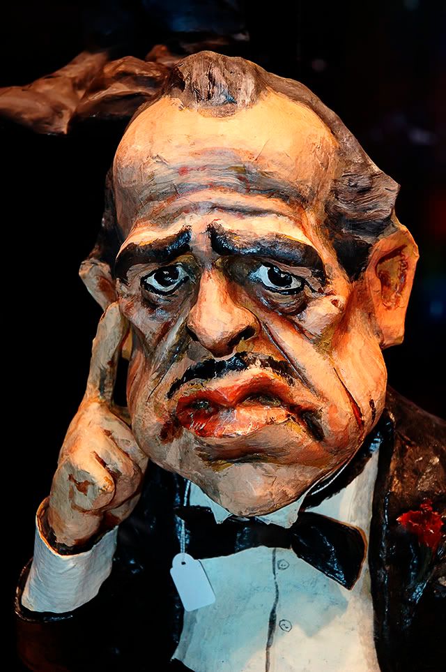 Don Corleone, The Godfather in Papier Mache at Barcelona Store [enlarge]
