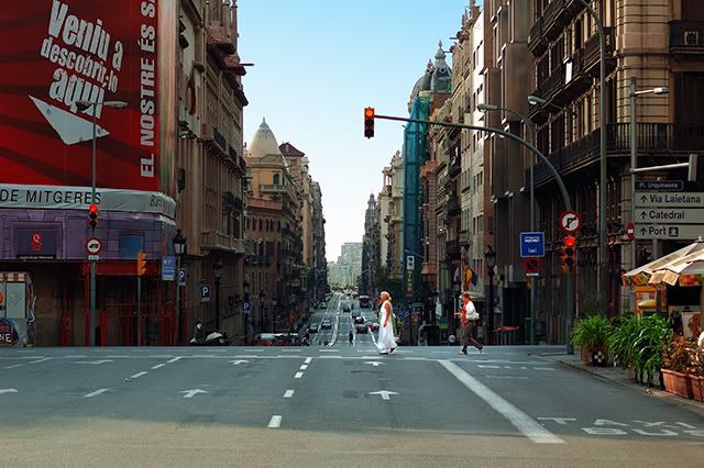 A view of Via Laietana street in Barcelona, Spain[enlarge]