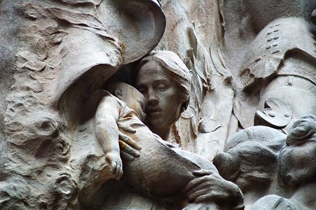 Woman and Child Detail, Folk Song Sculpture, Palau de la Música Catalana, Barcelona, Spain [enlarge]
