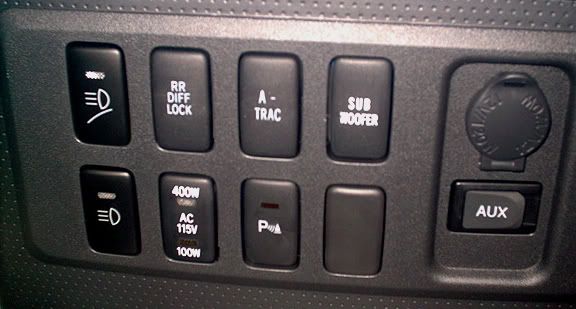 Toyota oem center diff lock switch