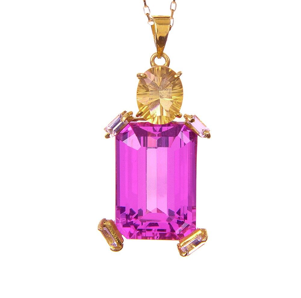  Alexandra alberta-Bourgeoisie Westside Necklace Pink topaz - madeofjewelry 