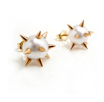 nektar de stagni spike pearl earring - madeofjewelry 