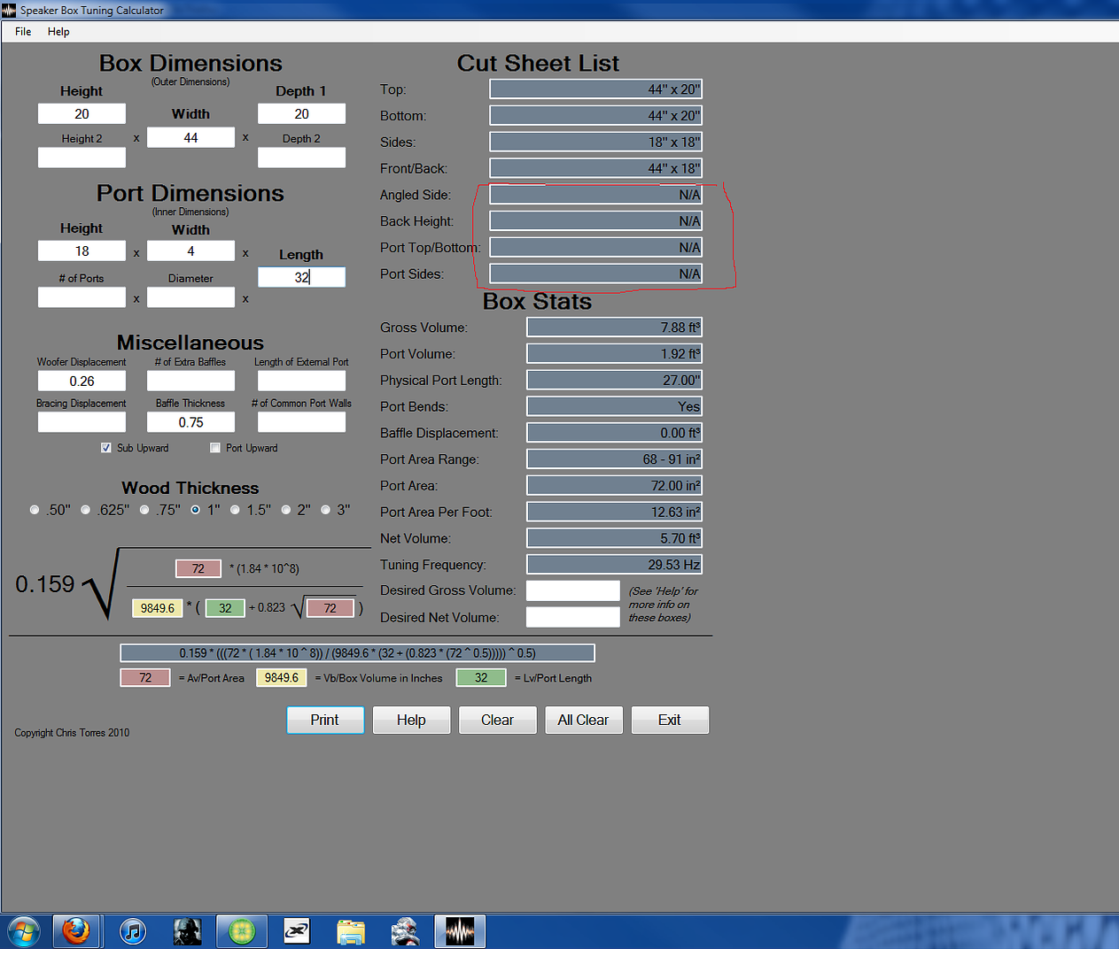 Why wont Torres Box Calculator work for me? - Subwoofers / Enclosures ...