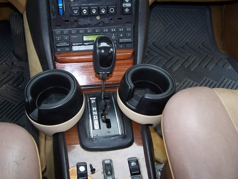 Junk yard cup holders from a Land Rover Discovery