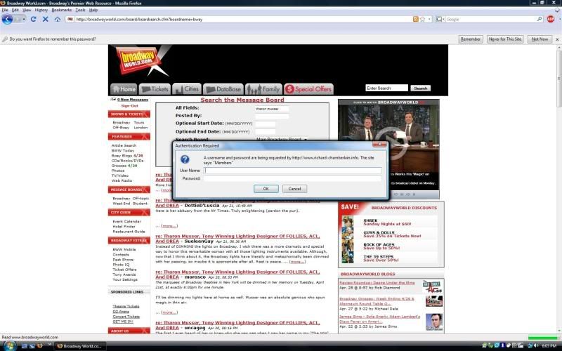 Look at the error message I get when I search here