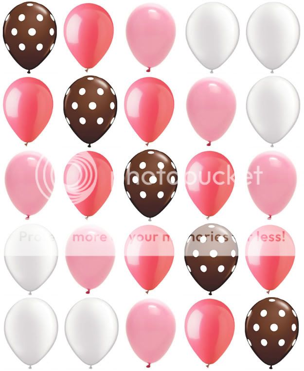 25 Polka Dot Neopolitan Party Balloons Brown Pink White