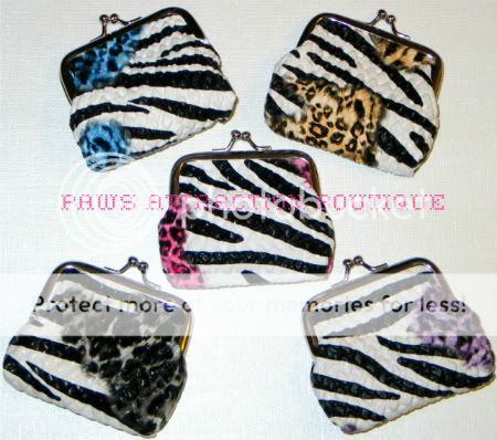 Leopard~Zebra Faux Leather Coin Purses