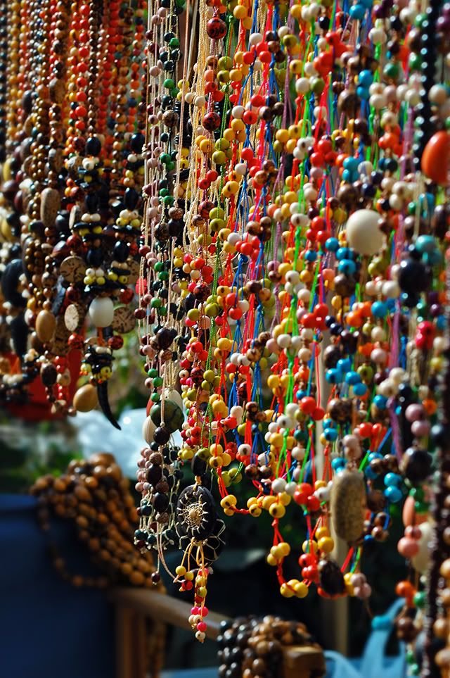 Beads necklaces at a stall in Monistrol [enlarge]