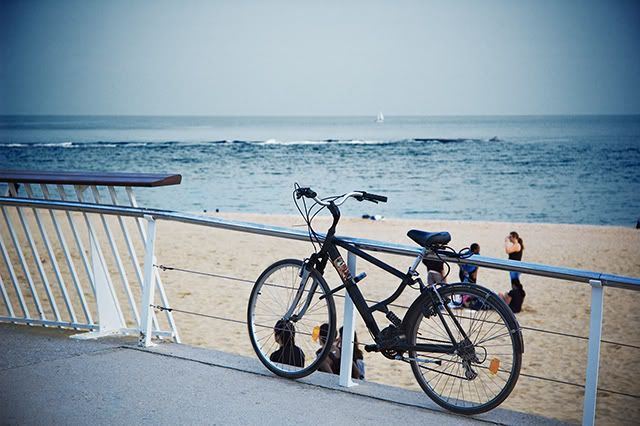 Lonely Bike at Barcelona Beach