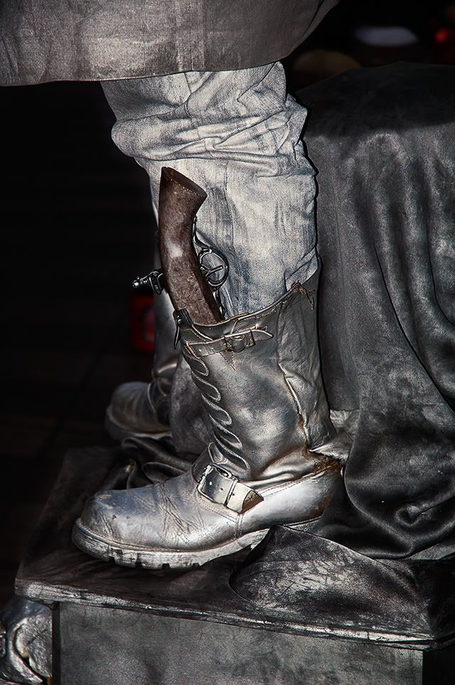Human Statue's Boot Detail in Las Ramblas, Barcelona, Spain [enlarge]