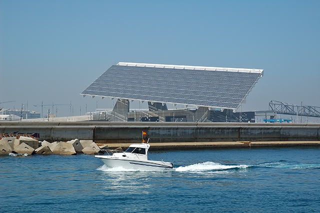 Seaside View of the Solar Panel at Barcelona Forum